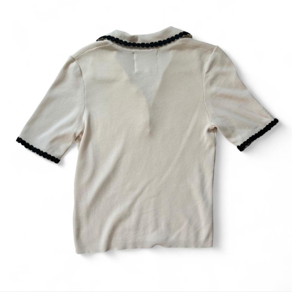 ALEXIA ADMOR‎ Cream Top with Black Trim - Picture 3 of 3
